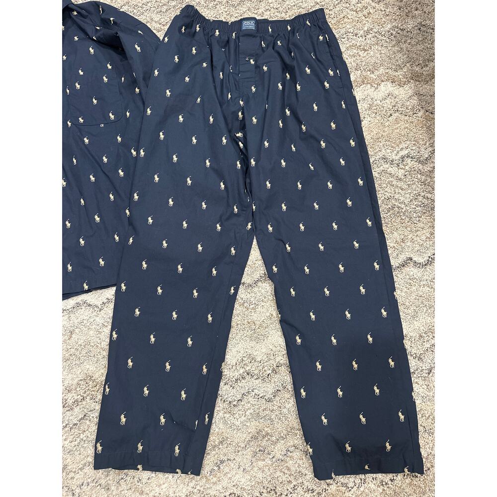 Polo Ralph Lauren Blue Pajamas With Logo Pattern Men’s Size L - Picture 2 of 11